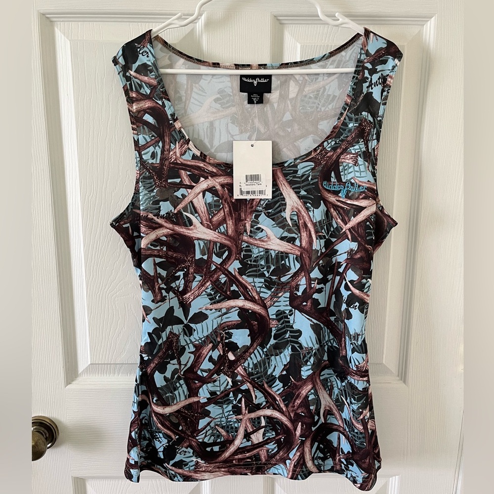 Blue Antler-Print Tank Top